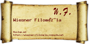 Wiesner Filoméla névjegykártya